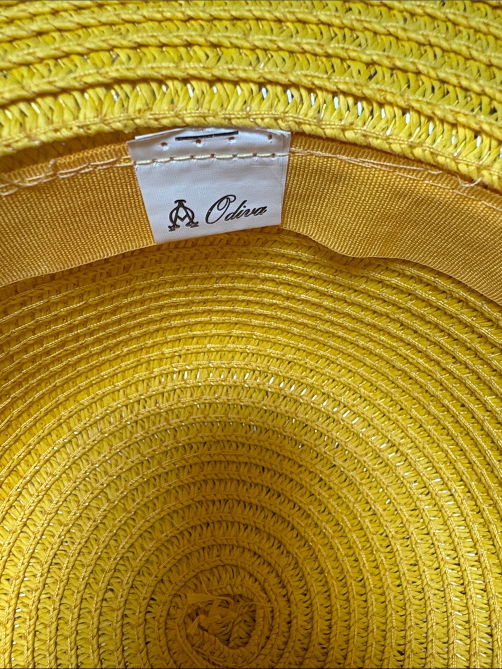NWT Wide Brim Yellow Straw Raffia Hat M-L - Picture 3 of 5